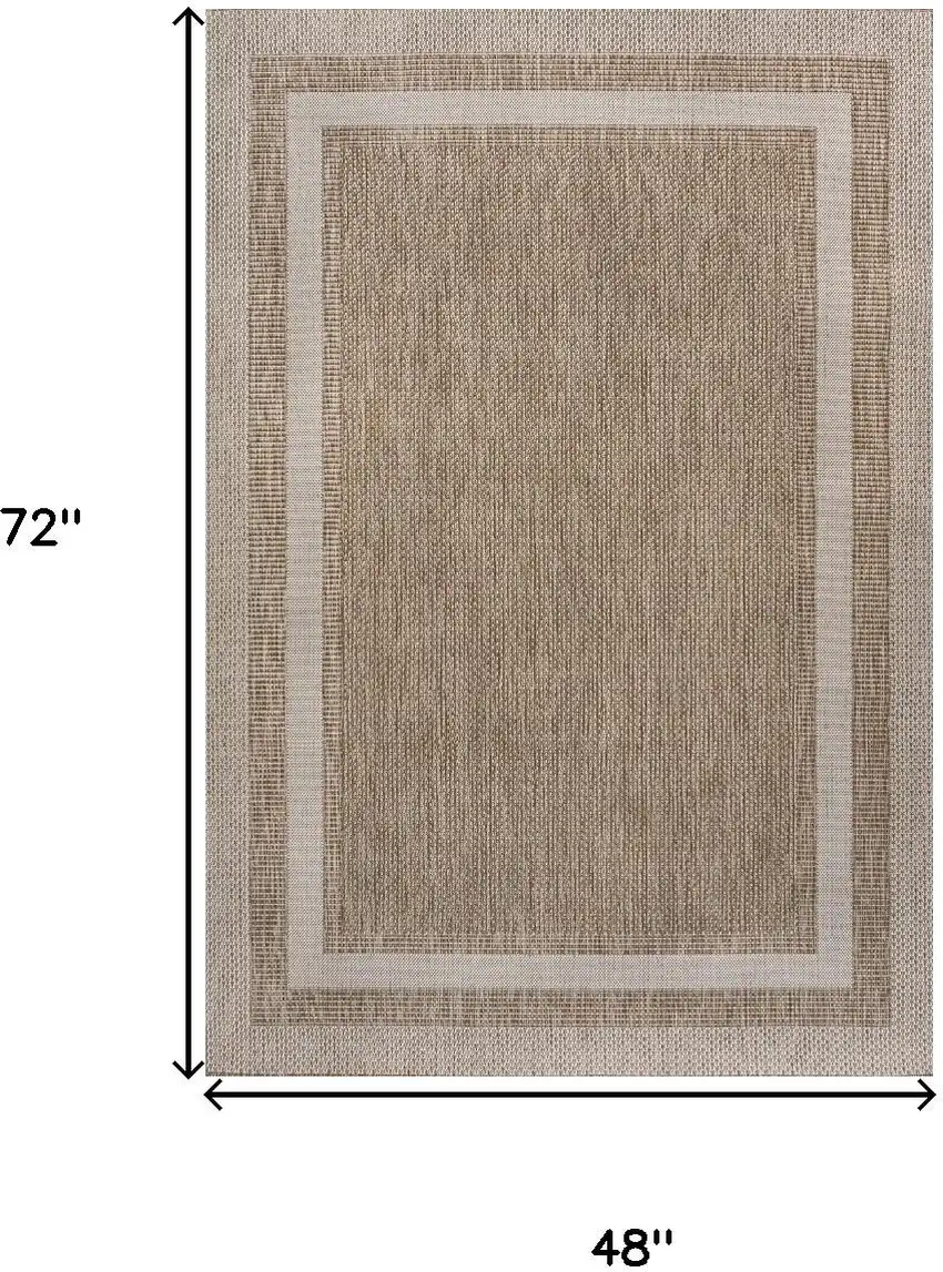 Beige And Cream Indoor Outdoor Area Rug Photo 3