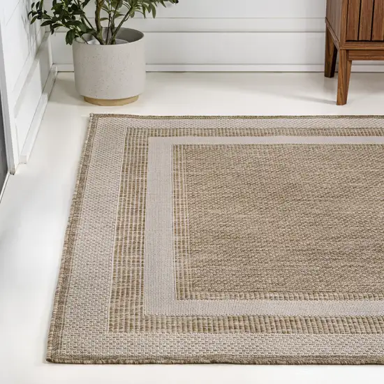 Beige And Cream Indoor Outdoor Area Rug Photo 6