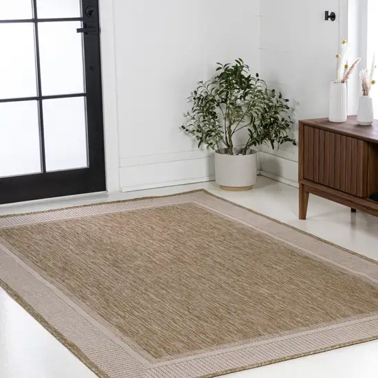 Beige And Cream Indoor Outdoor Area Rug Photo 7