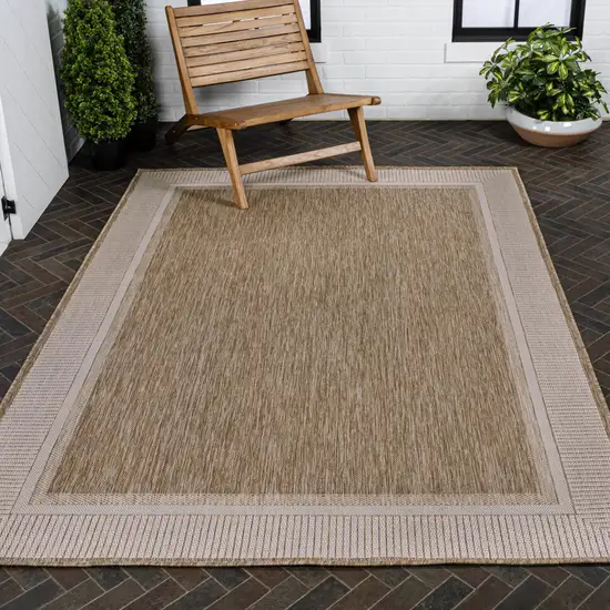 Beige And Cream Indoor Outdoor Area Rug Photo 9