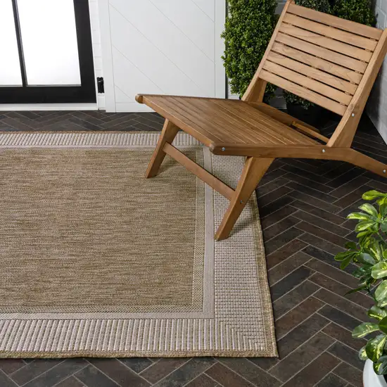 Beige And Cream Indoor Outdoor Area Rug Photo 9