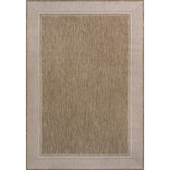 Beige And Cream Indoor Outdoor Area Rug Photo 1