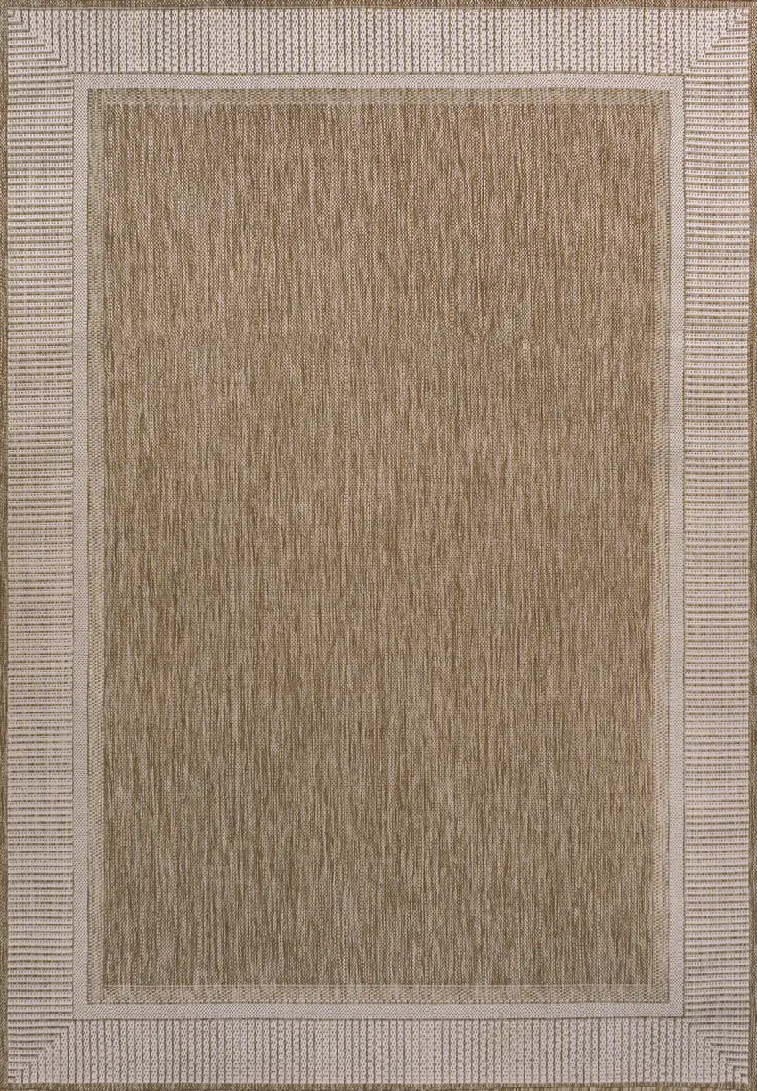 Beige And Cream Indoor Outdoor Area Rug Photo 1