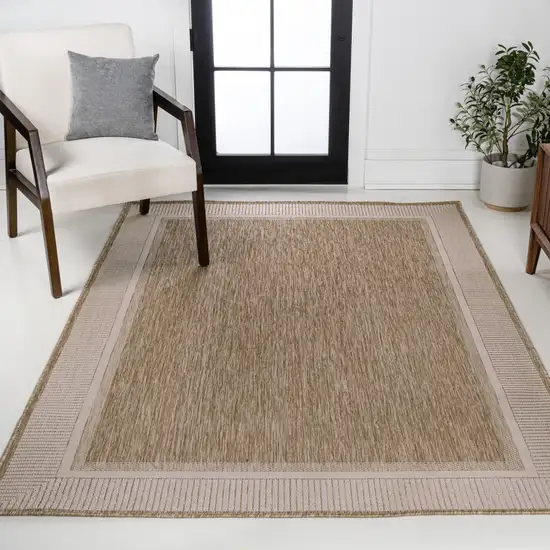 Beige And Cream Indoor Outdoor Area Rug Photo 7
