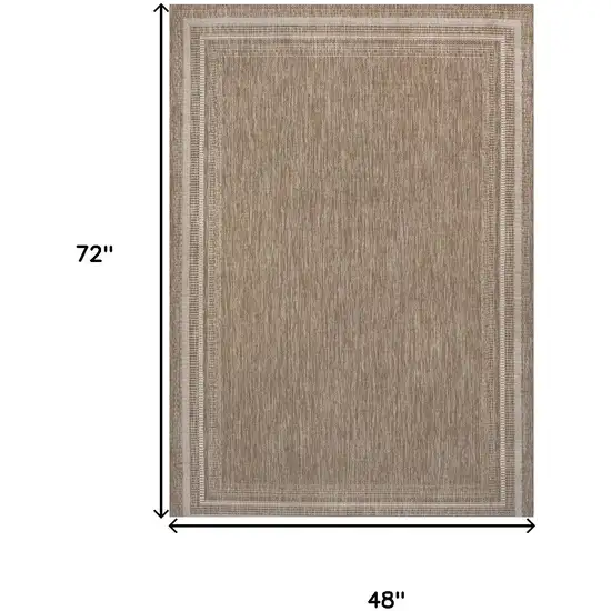 Beige And Cream Indoor Outdoor Area Rug Photo 5