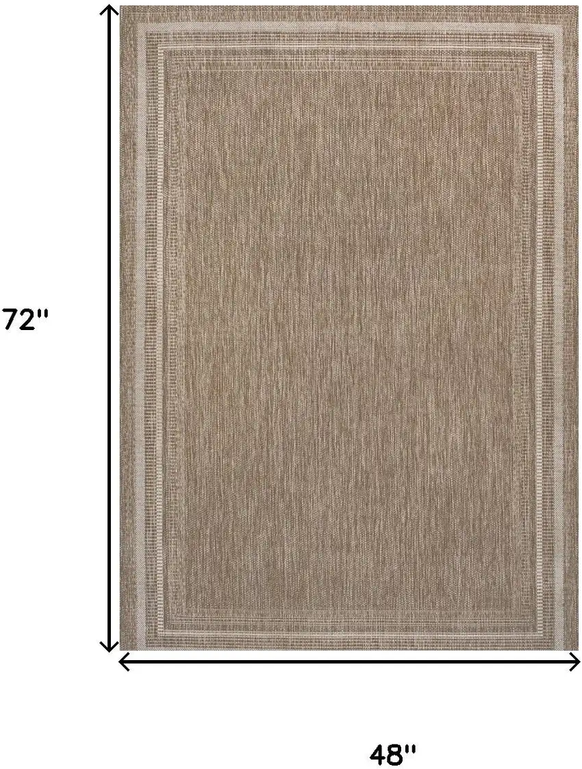 Beige And Cream Indoor Outdoor Area Rug Photo 5
