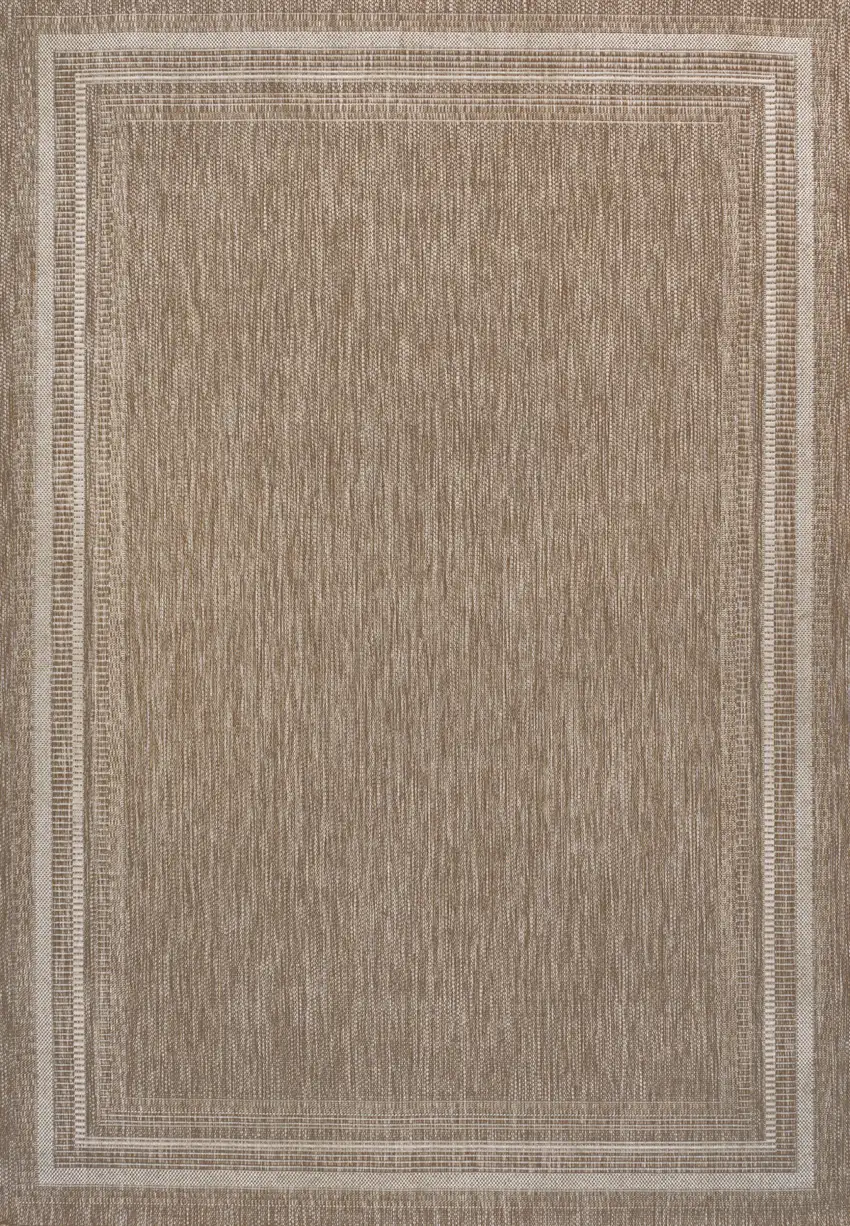 Beige And Cream Indoor Outdoor Area Rug Photo 1