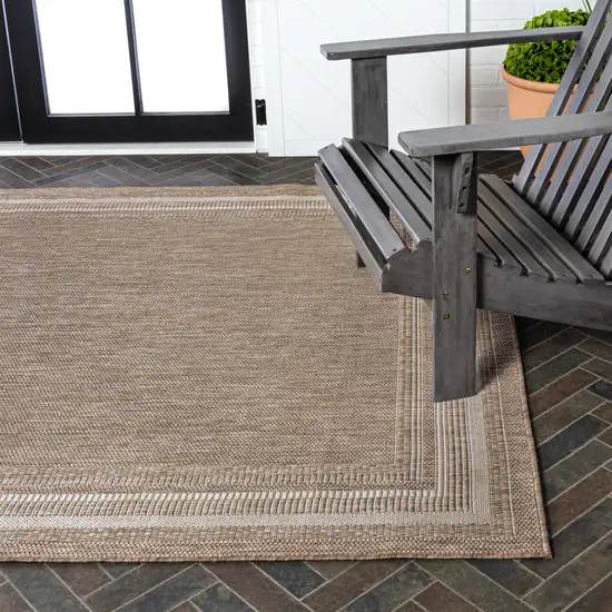 Beige And Cream Indoor Outdoor Area Rug Photo 9