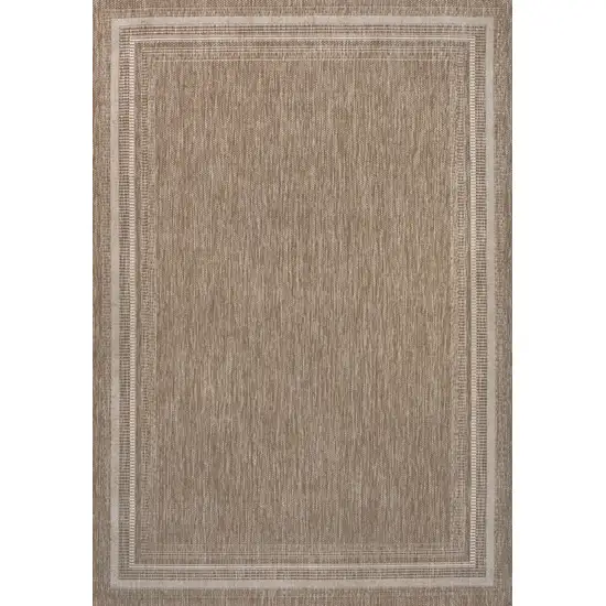 Beige And Cream Indoor Outdoor Area Rug Photo 3