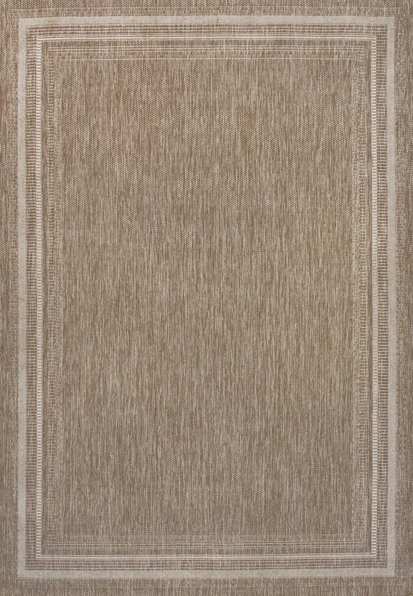 Beige And Cream Indoor Outdoor Area Rug Photo 3