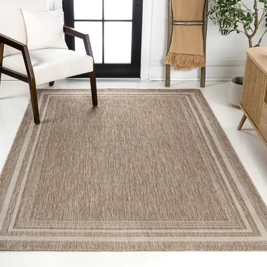 Beige And Cream Indoor Outdoor Area Rug Photo 7