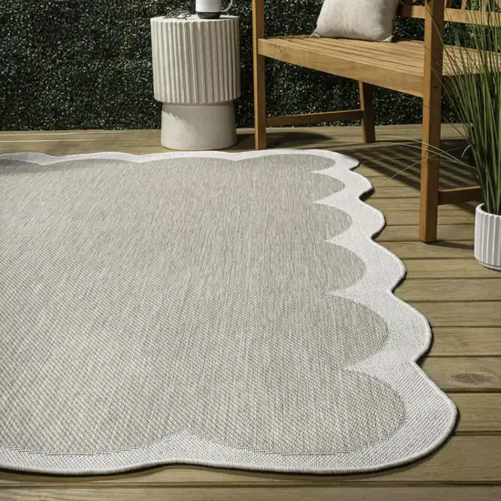 Beige And Cream Indoor Outdoor Area Rug Photo 7