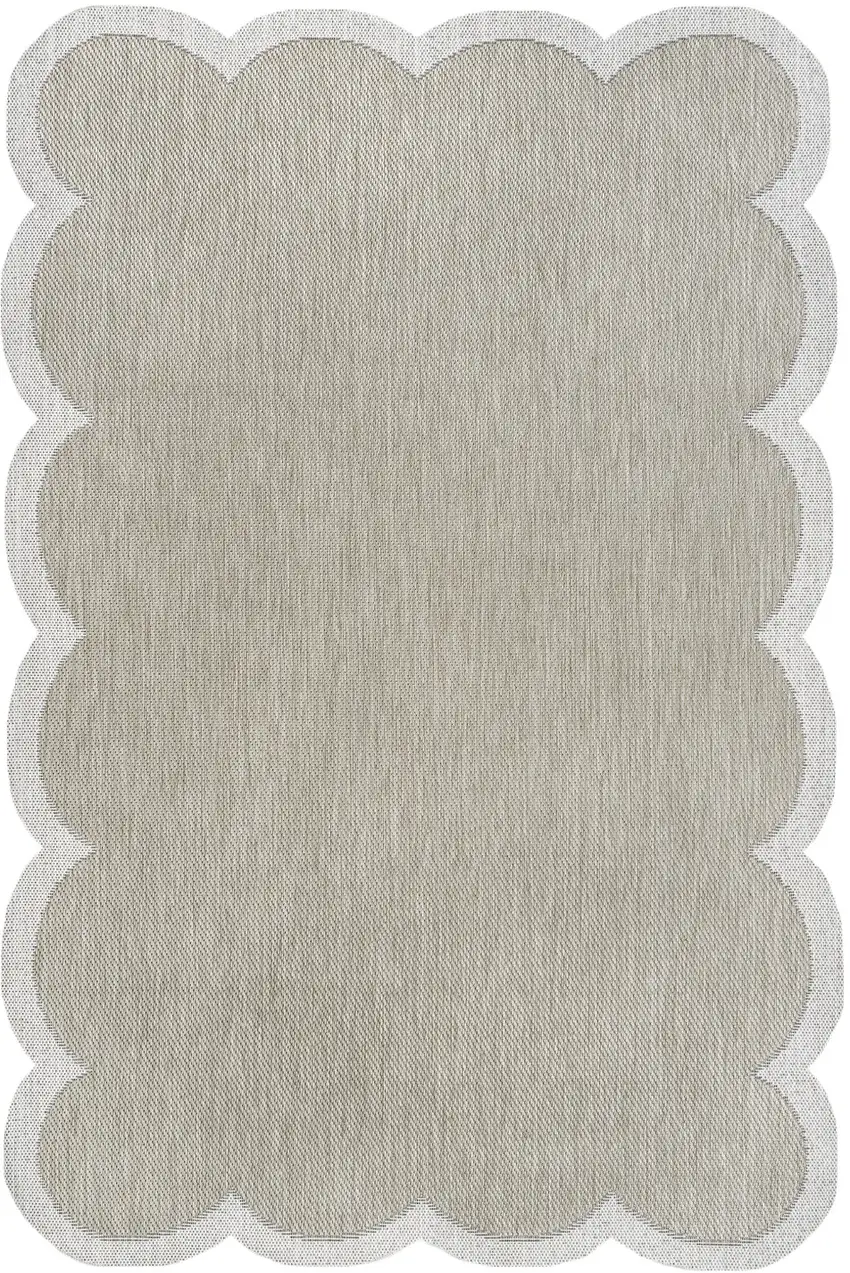 Beige And Cream Indoor Outdoor Area Rug Photo 1