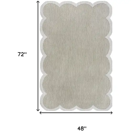 Beige And Cream Indoor Outdoor Area Rug Photo 5