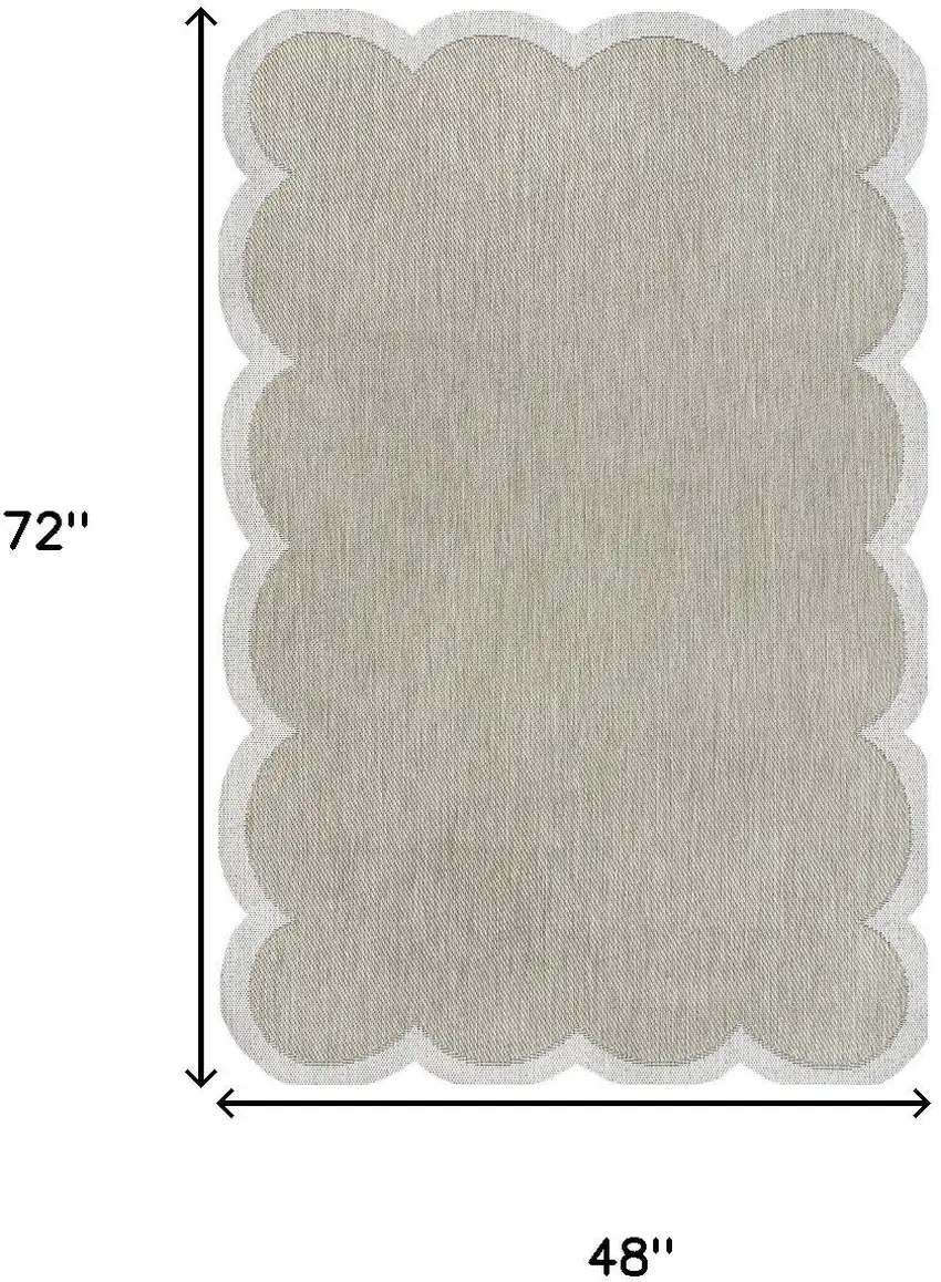Beige And Cream Indoor Outdoor Area Rug Photo 5