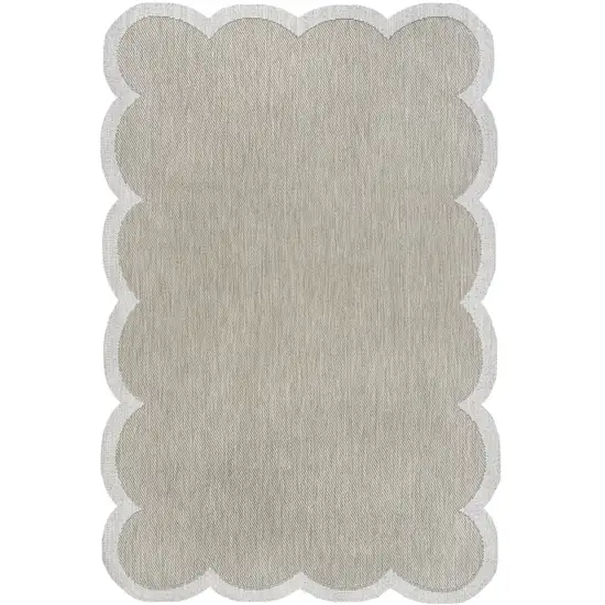 Beige And Cream Indoor Outdoor Area Rug Photo 1