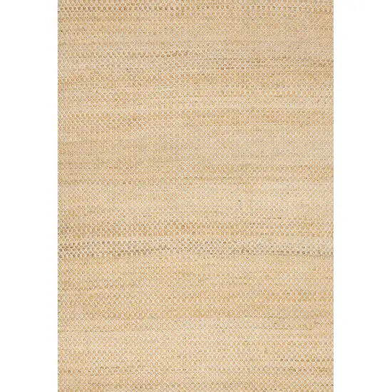 Beige And Cream Jute Geometric Hand Woven Area Rug Photo 4
