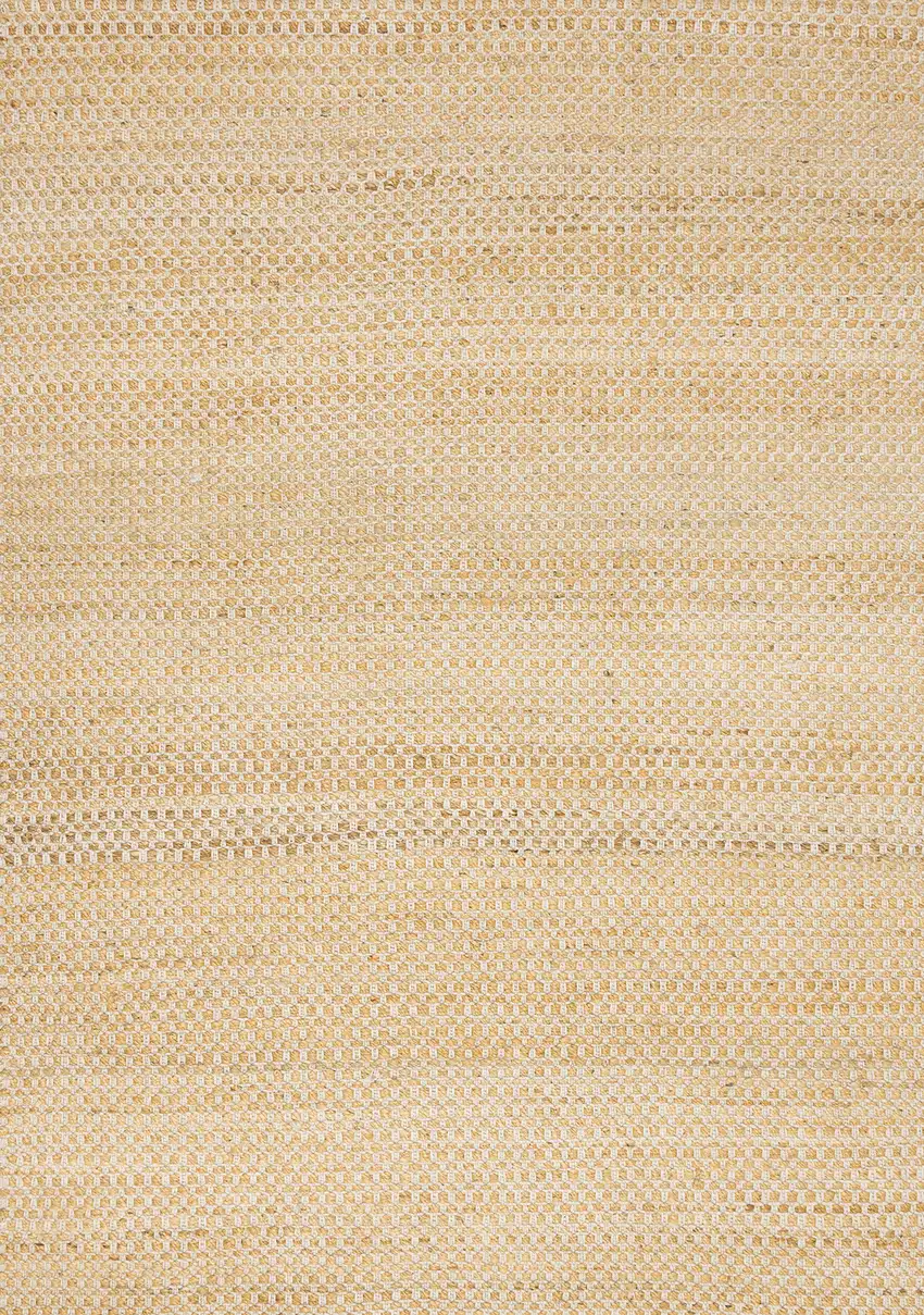 Beige And Cream Jute Geometric Hand Woven Area Rug Photo 4