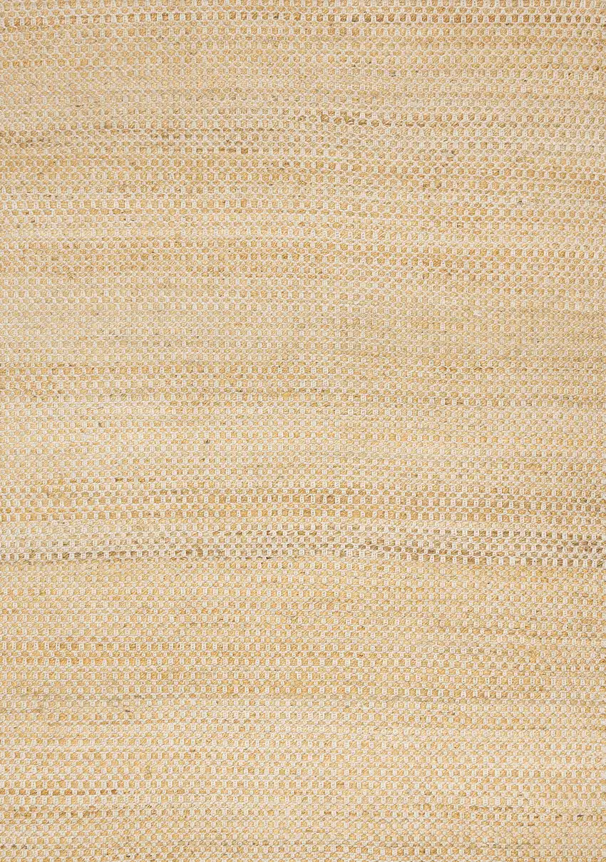 Beige And Cream Jute Geometric Hand Woven Area Rug Photo 2