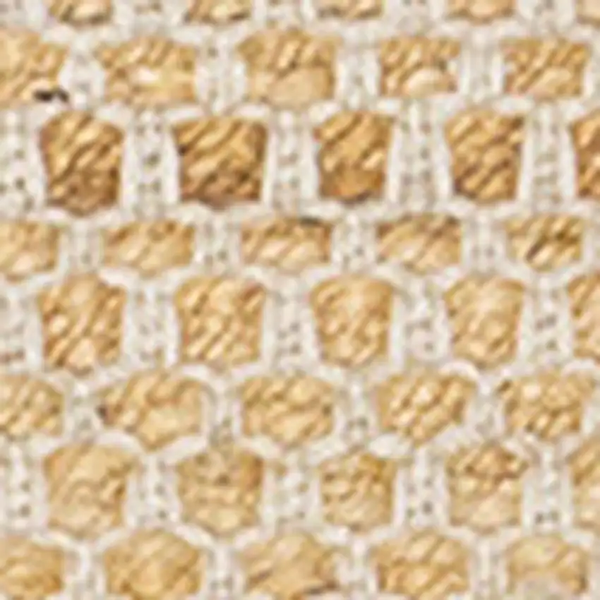 Beige And Cream Jute Geometric Hand Woven Area Rug Photo 4