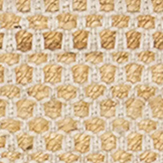 Beige And Cream Jute Geometric Hand Woven Area Rug Photo 5