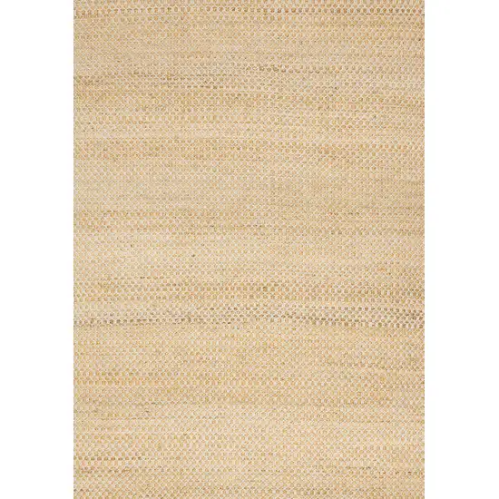 Beige And Cream Jute Geometric Hand Woven Area Rug Photo 2