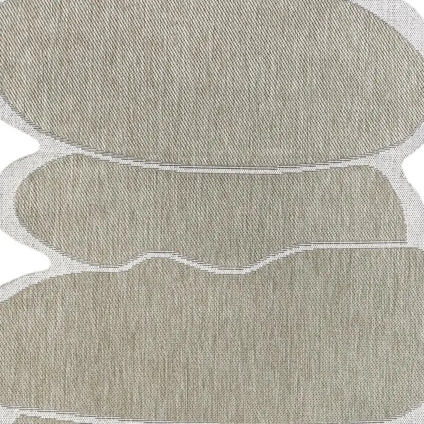 Beige And Cream Medallion Indoor Outdoor Area Rug Photo 2