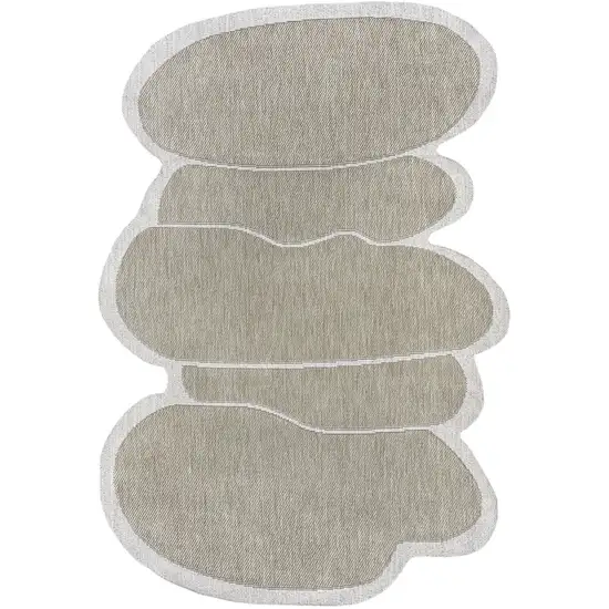 Beige And Cream Medallion Indoor Outdoor Area Rug Photo 3