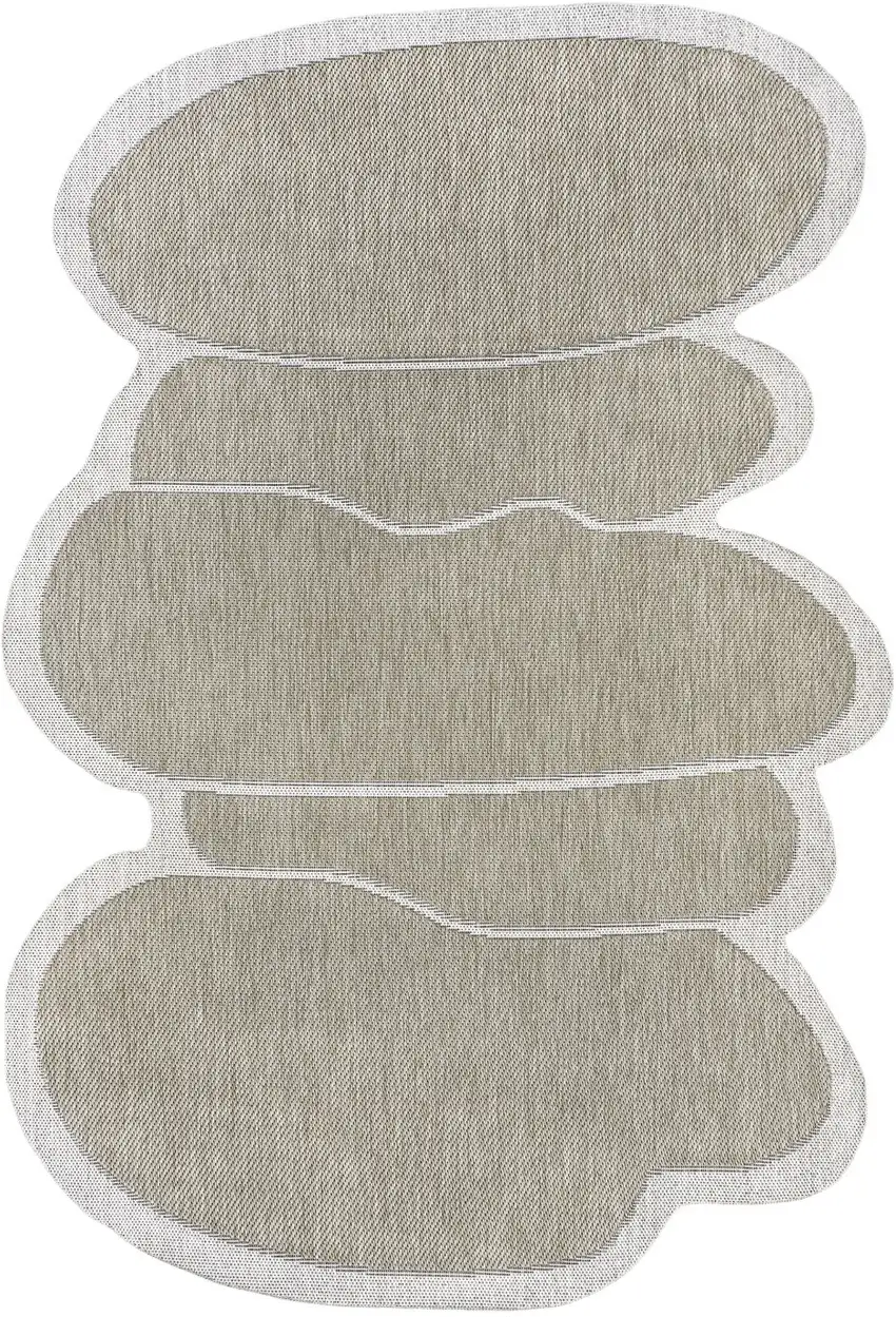 Beige And Cream Medallion Indoor Outdoor Area Rug Photo 3
