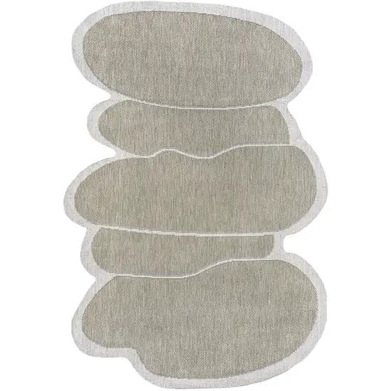 Beige And Cream Medallion Indoor Outdoor Area Rug Photo 1