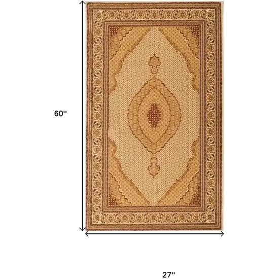 Beige And Cream Moroccan Area Rug Photo 3
