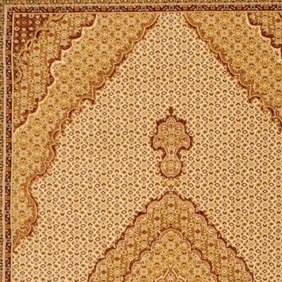 Beige And Cream Moroccan Runner Rug Photo 4