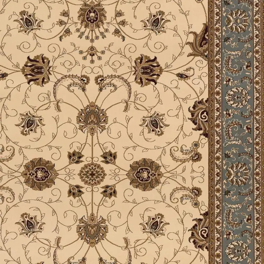 Beige And Cream Oriental Area Rug Photo 3