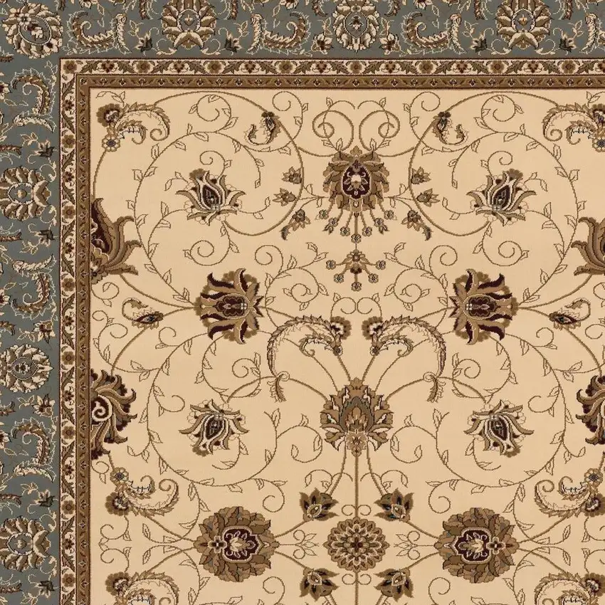 Beige And Cream Oriental Area Rug Photo 3