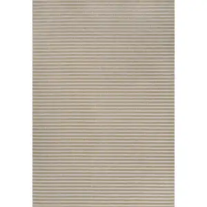 Photo of Beige And Cream Striped Indoor Outdoor Area Rug