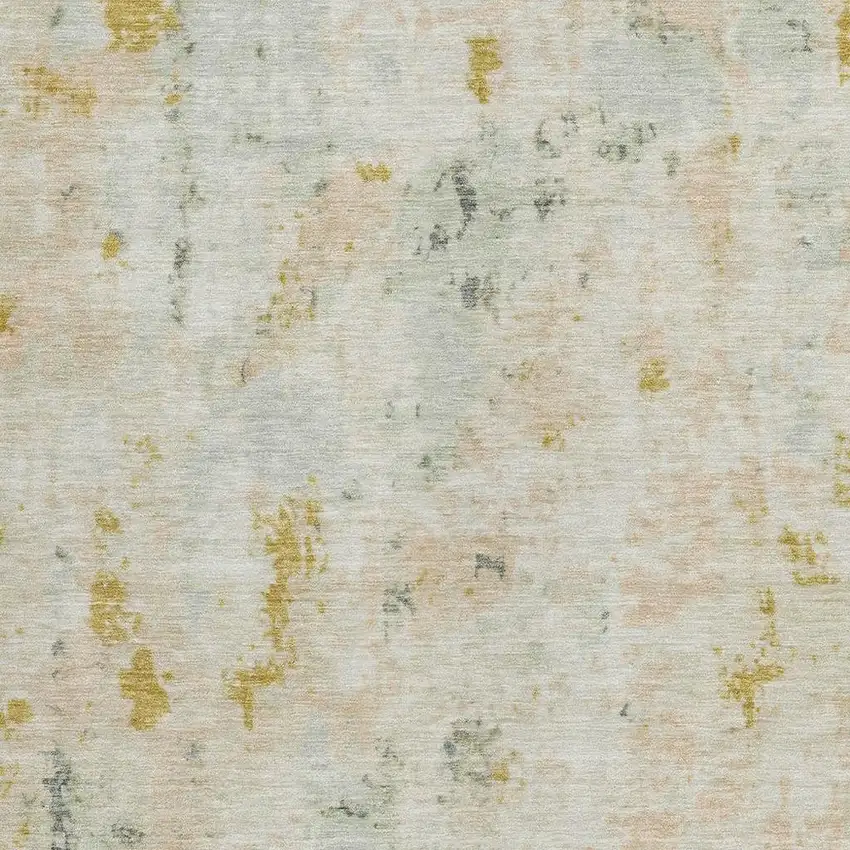 Beige And Gold Abstract Washable Indoor Outdoor Area Rug Photo 3