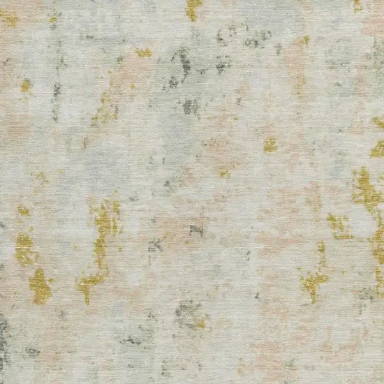 Beige And Gold Abstract Washable Indoor Outdoor Area Rug Photo 3