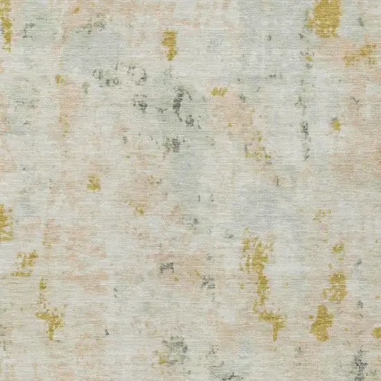 Beige And Gold Abstract Washable Indoor Outdoor Area Rug Photo 3