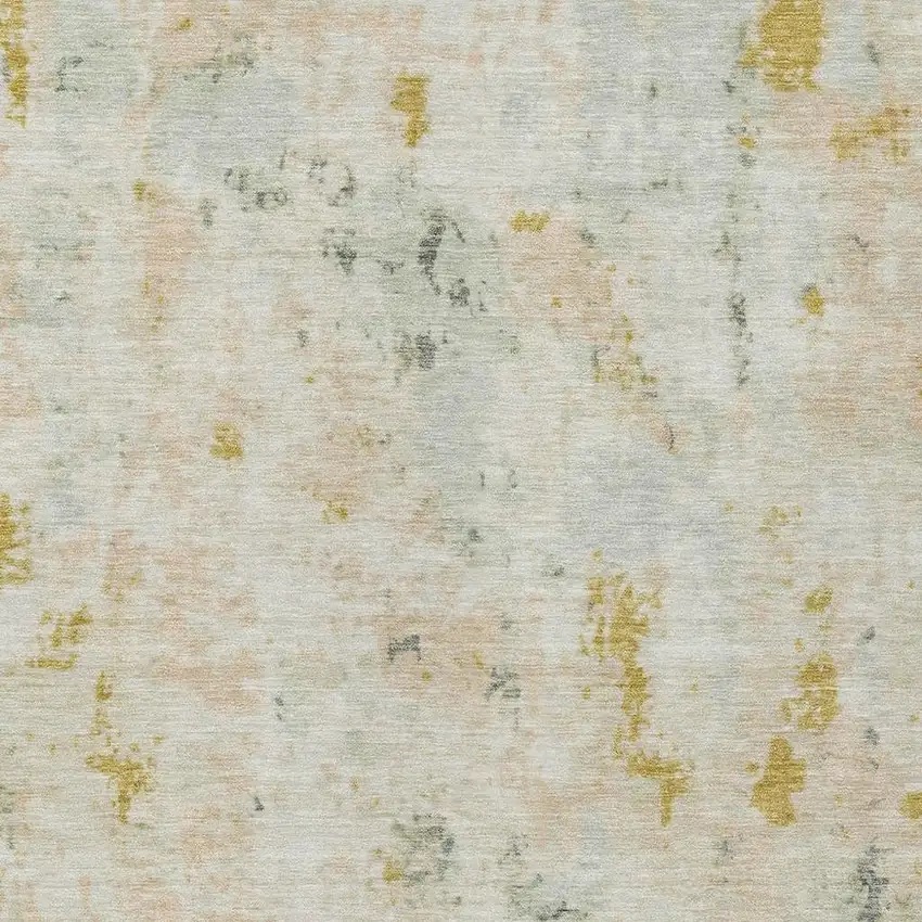 Beige And Gold Abstract Washable Indoor Outdoor Area Rug Photo 3