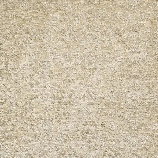 Beige And Gold Floral Square Rug Photo 4