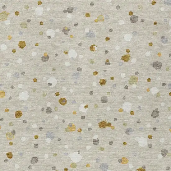 Beige And Gold Geometric Washable Indoor Outdoor Area Rug Photo 3