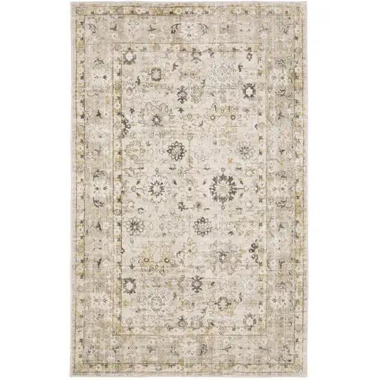 Beige And Gold Oriental Hand Tufted Area Rug Photo 5