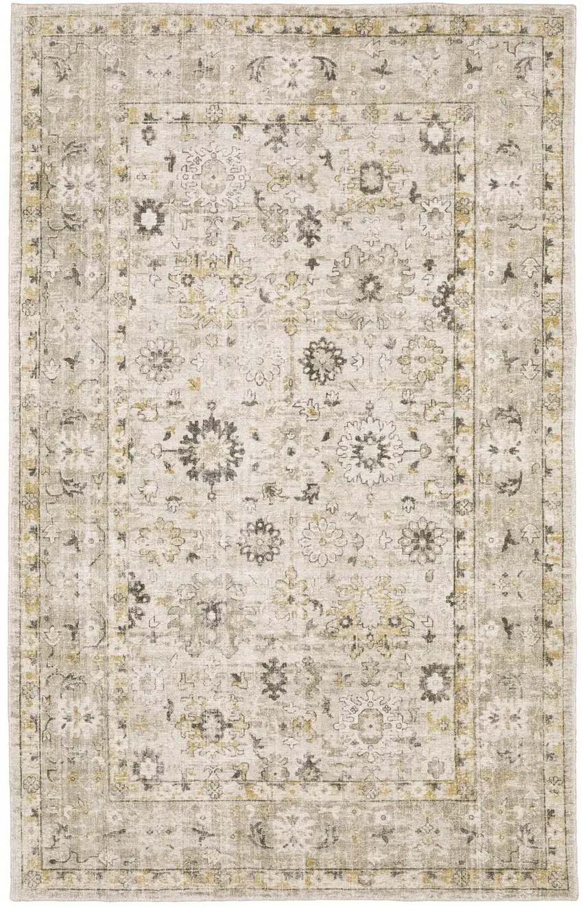 Beige And Gold Oriental Hand Tufted Area Rug Photo 2