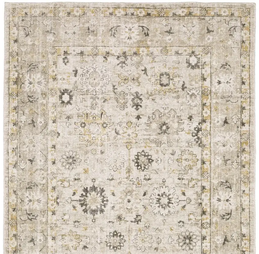 Beige And Gold Oriental Hand Tufted Area Rug Photo 5