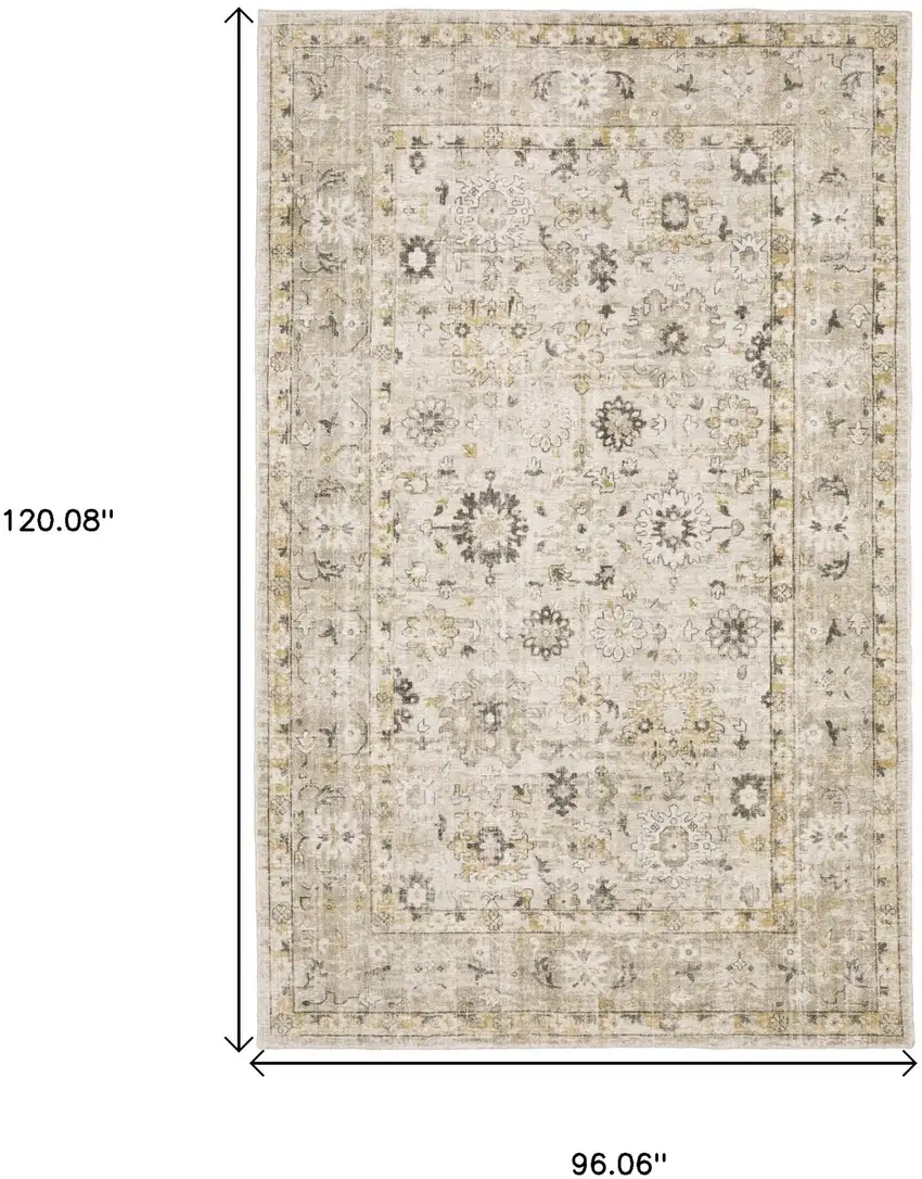 Beige And Gold Oriental Hand Tufted Area Rug Photo 3