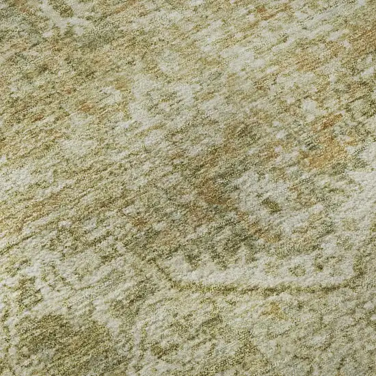 Beige And Gold Oriental Washable Area Rug With UV Protection Photo 8