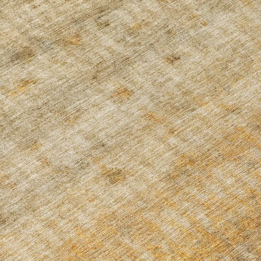 Beige And Gold Striped Washable Indoor Outdoor Area Rug Photo 7