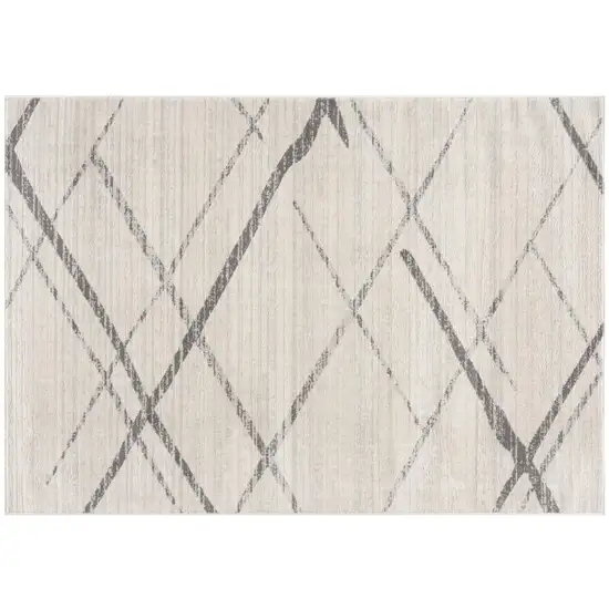 Beige And Gray Abstract Area Rug Photo 9