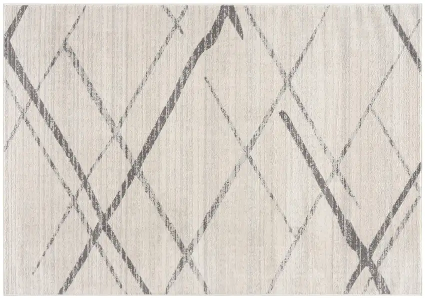 Beige And Gray Abstract Area Rug Photo 9