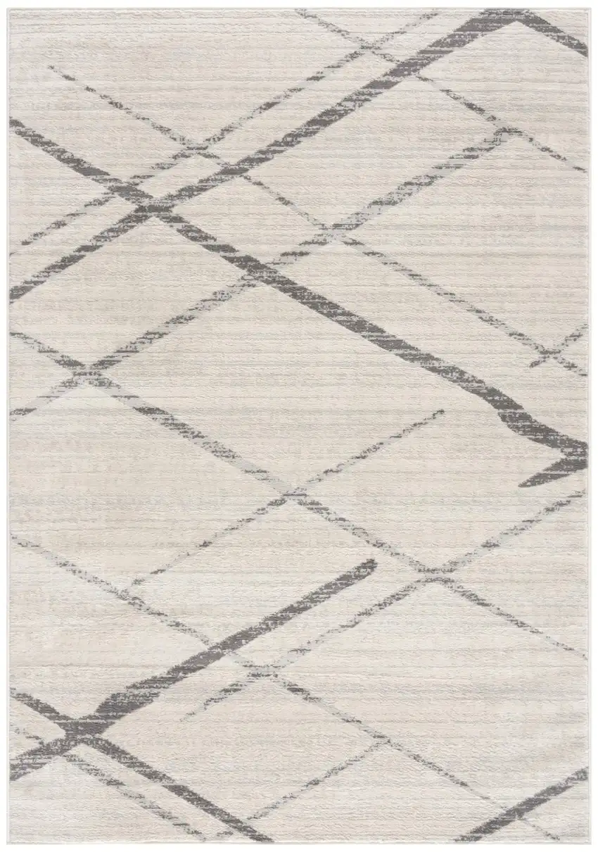 Beige And Gray Abstract Area Rug Photo 1
